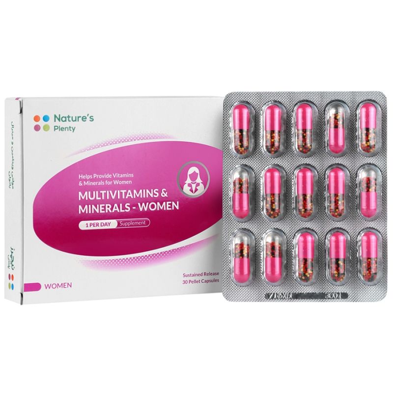نیچرزپلنتی®کپسول مولتی ویتامین مینرال بانوان30عددی